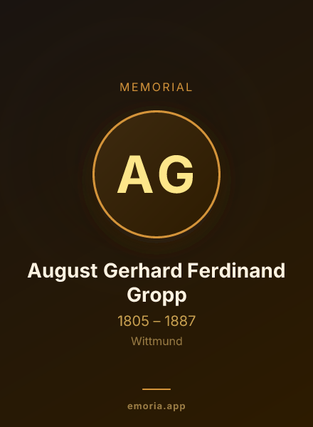Memorial portrait of August Gerhard Ferdinand Gropp
