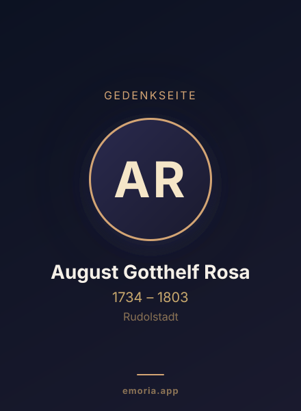 Gedenkportrait von August Gotthelf Rosa