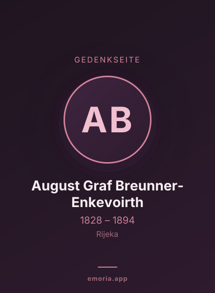 Gedenkportrait von August Graf Breunner-Enkevoirth