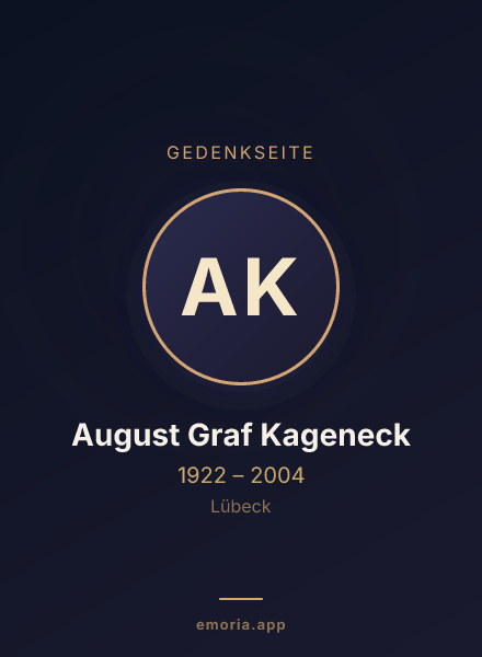 Gedenkportrait von August Graf Kageneck