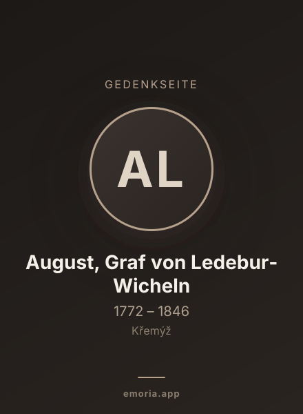 Gedenkportrait von August, Graf von Ledebur-Wicheln