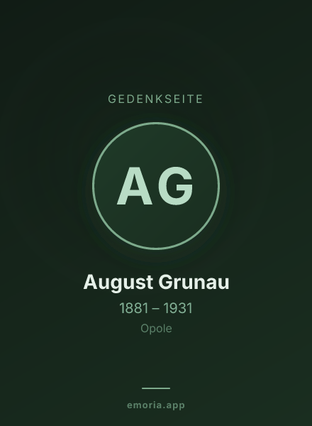 Gedenkportrait von August Grunau