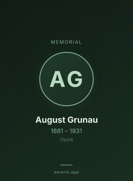 Memorial portrait of August Grunau
