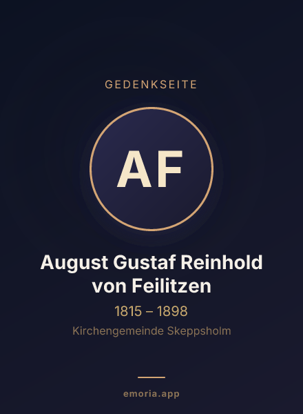 Gedenkportrait von August Gustaf Reinhold von Feilitzen