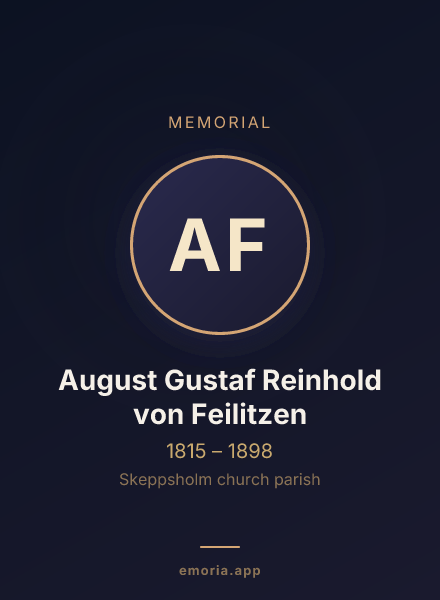 Memorial portrait of August Gustaf Reinhold von Feilitzen