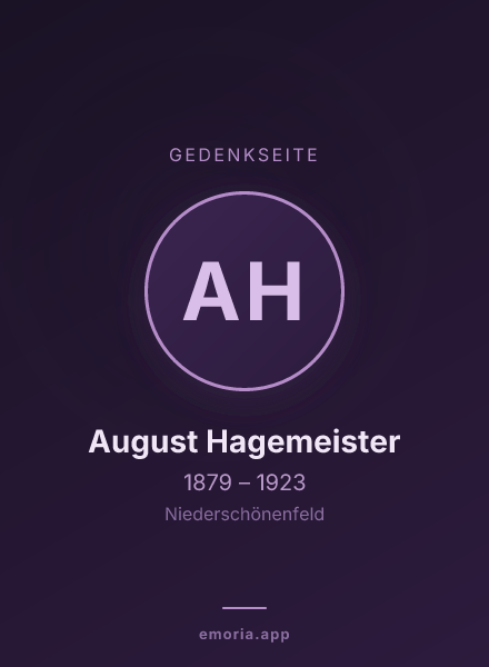 Gedenkportrait von August Hagemeister