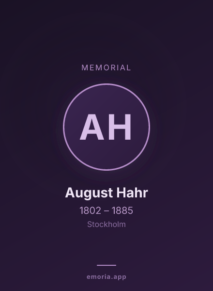 Memorial portrait of August Hahr