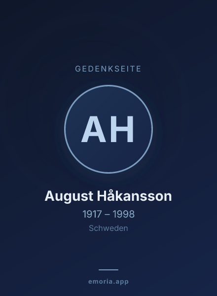 Gedenkportrait von August Håkansson
