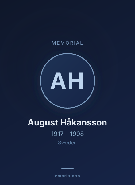 Memorial portrait of August Håkansson