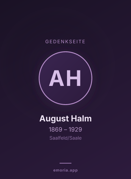 Gedenkportrait von August Halm