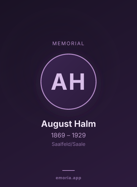 Memorial portrait of August Halm