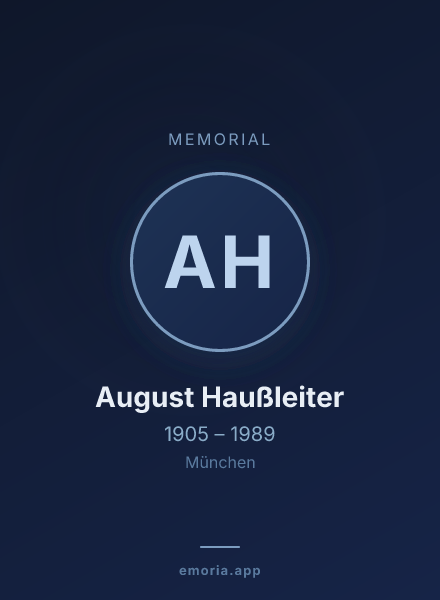 Memorial portrait of August Haußleiter