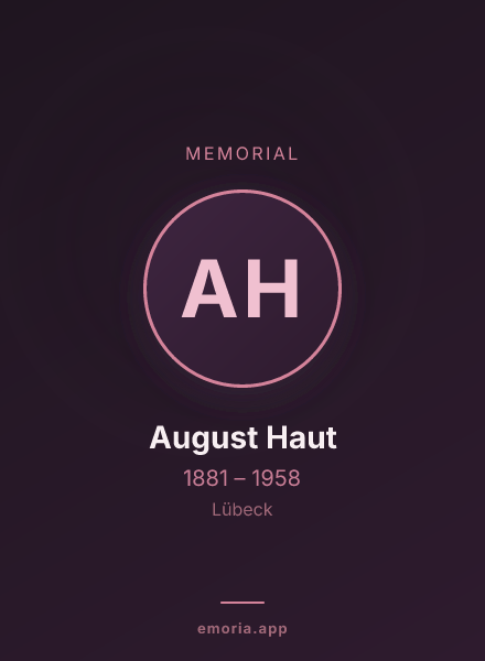 Memorial portrait of August Haut