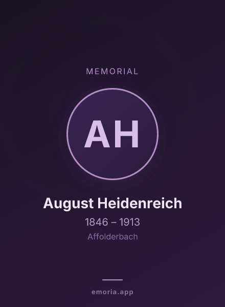 Memorial portrait of August Heidenreich