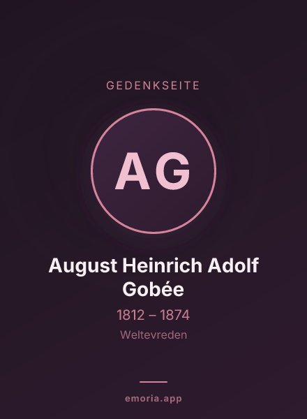 Gedenkportrait von August Heinrich Adolf Gobée