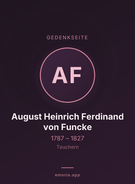 Gedenkportrait von August Heinrich Ferdinand von Funcke