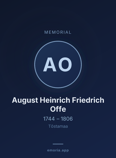 Memorial portrait of August Heinrich Friedrich Offe