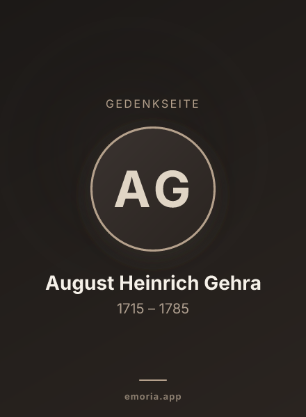 Gedenkportrait von August Heinrich Gehra