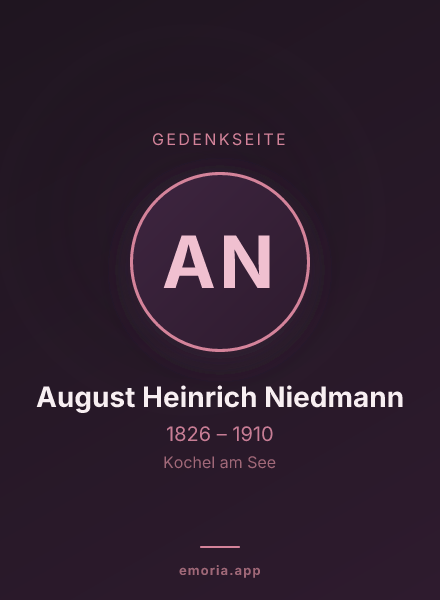 Gedenkportrait von August Heinrich Niedmann