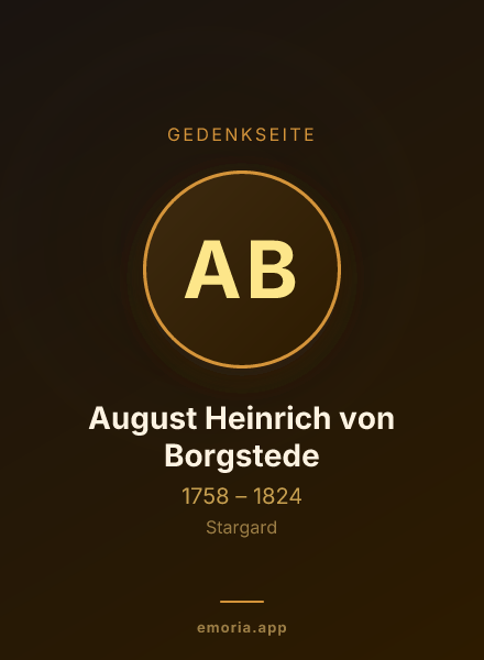 Gedenkportrait von August Heinrich von Borgstede