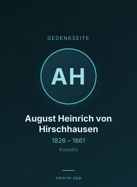 Gedenkportrait von August Heinrich von Hirschhausen