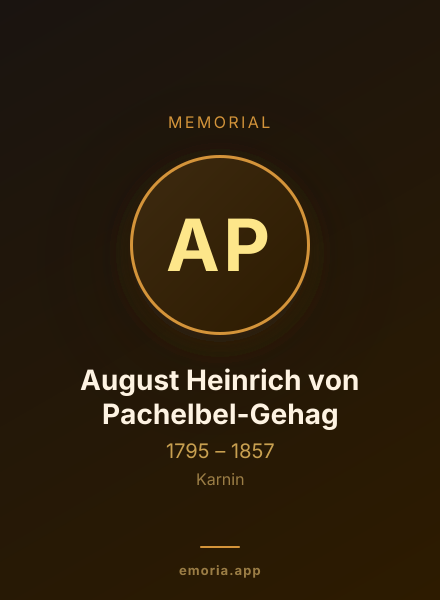 Memorial portrait of August Heinrich von Pachelbel-Gehag