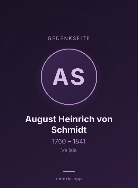Gedenkportrait von August Heinrich von Schmidt