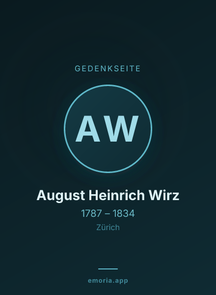 Gedenkportrait von August Heinrich Wirz