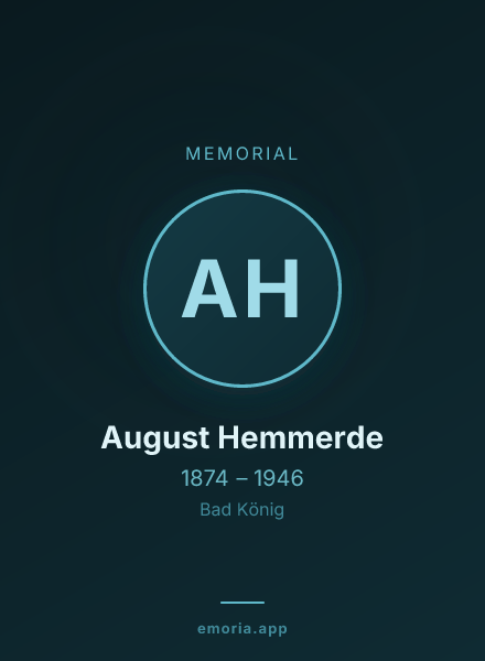 Memorial portrait of August Hemmerde