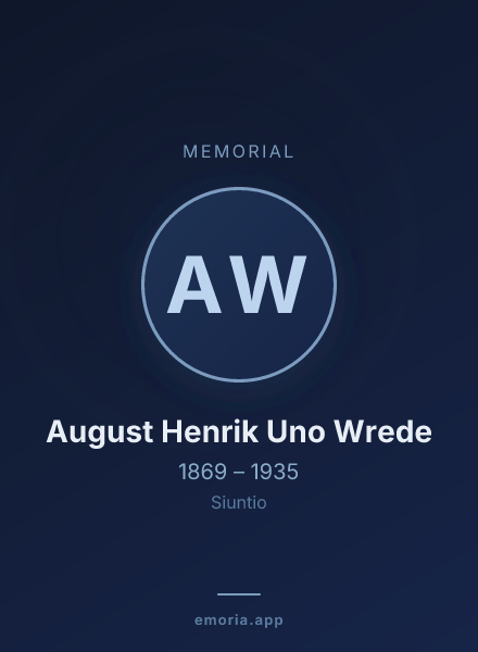Memorial portrait of August Henrik Uno Wrede