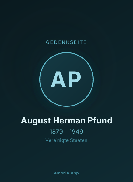 Gedenkportrait von August Herman Pfund