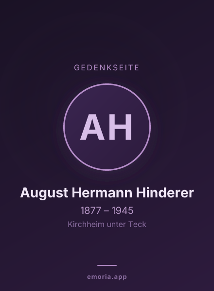 Gedenkportrait von August Hermann Hinderer