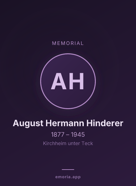 Memorial portrait of August Hermann Hinderer
