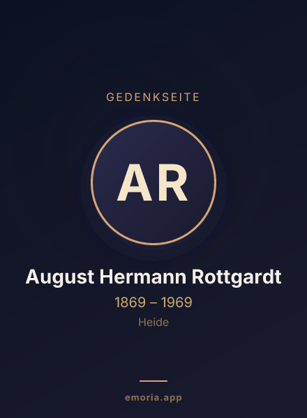 Gedenkportrait von August Hermann Rottgardt