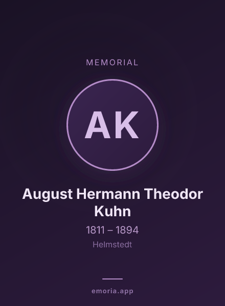 Memorial portrait of August Hermann Theodor Kuhn