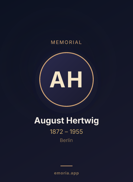Memorial portrait of August Hertwig