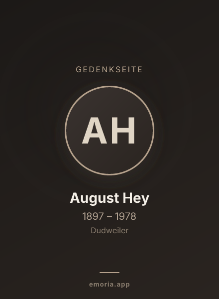 Gedenkportrait von August Hey
