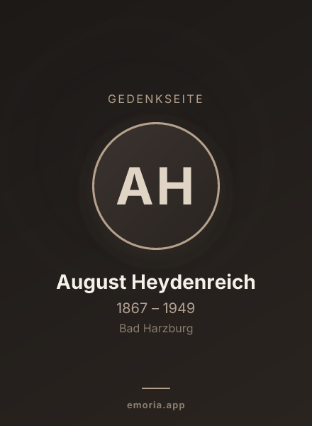 Gedenkportrait von August Heydenreich