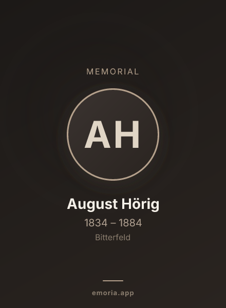 Memorial portrait of August Hörig