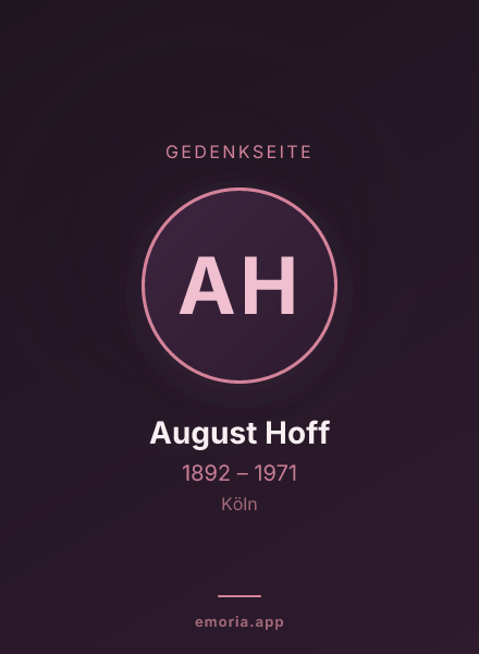 Gedenkportrait von August Hoff