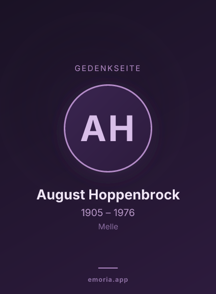 Gedenkportrait von August Hoppenbrock