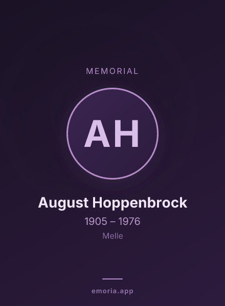 Memorial portrait of August Hoppenbrock