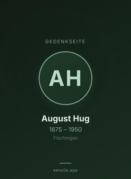 Gedenkportrait von August Hug