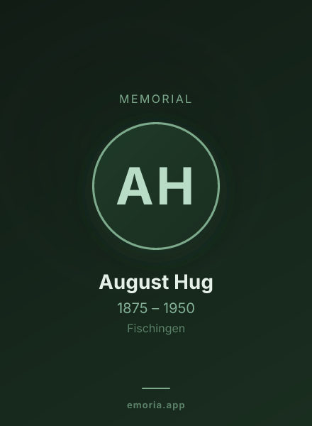 Memorial portrait of August Hug