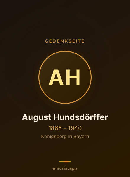 Gedenkportrait von August Hundsdörffer
