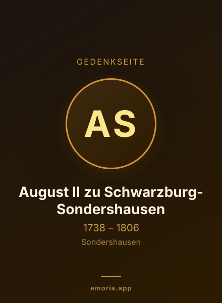Gedenkportrait von August II zu Schwarzburg-Sondershausen