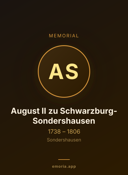 Memorial portrait of August II zu Schwarzburg-Sondershausen