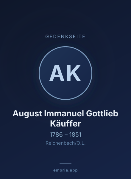 Gedenkportrait von August Immanuel Gottlieb Käuffer