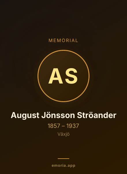 Memorial portrait of August Jönsson Ströander