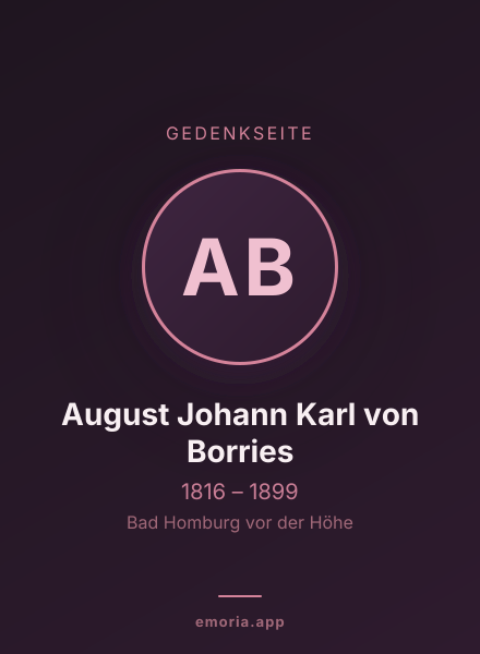 Gedenkportrait von August Johann Karl von Borries